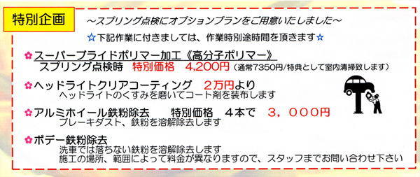 スプリング点検 オプションプラン
